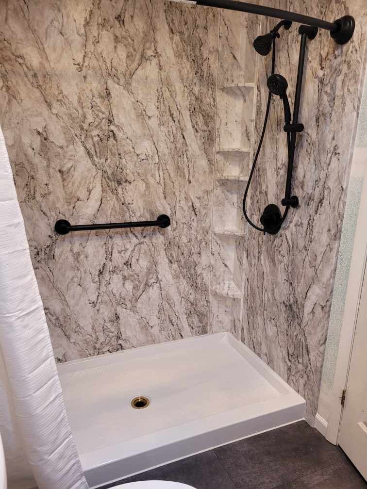 Theresa's remodeled Boise bathroom with new walk-in shower
