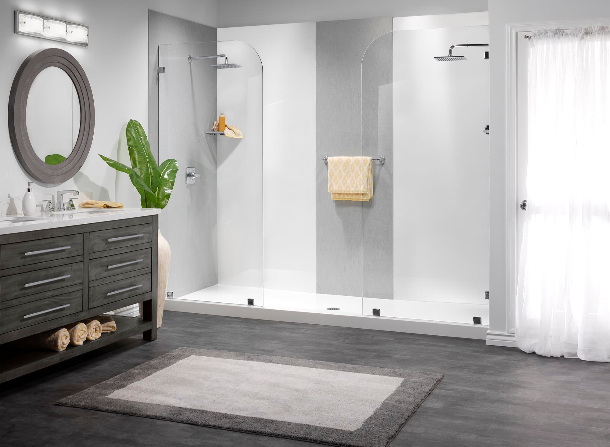 Bath Planet double walk-in shower with glass panels