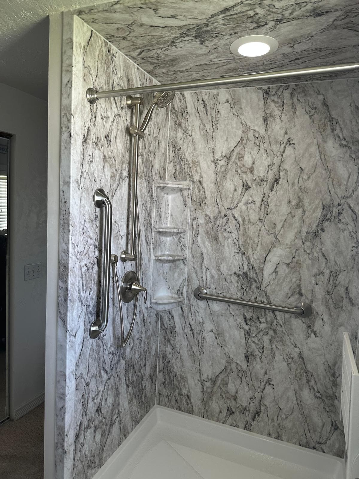Melanie's new walk-in shower in Nampa