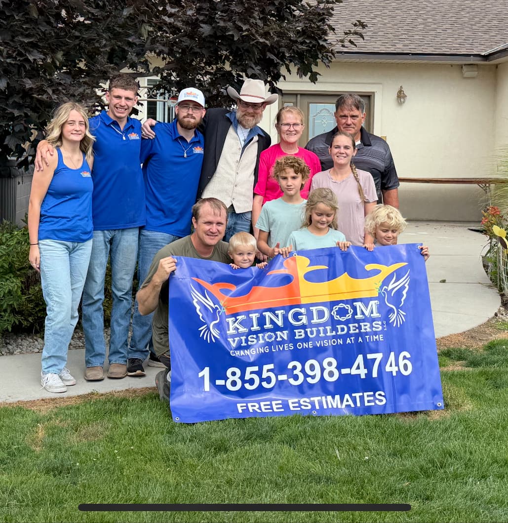 Kingdom Vision Builders roofing project on an Idaho farmhouse