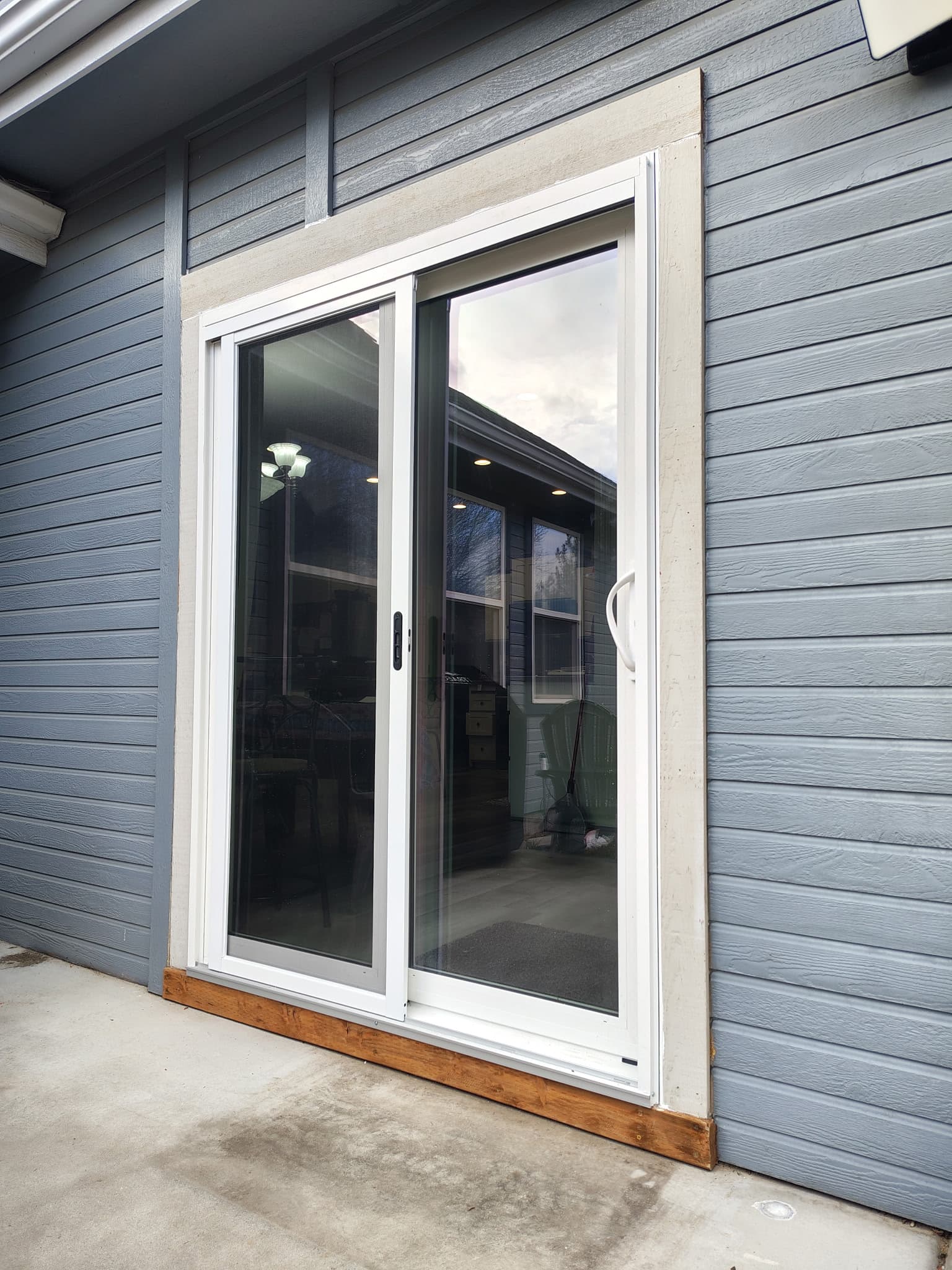 Lap siding and new patio slider door, a KVB exterior project